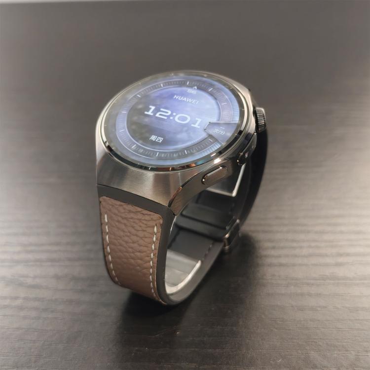 For Huawei Watch 5 46mm Silicone Hybrid Leather Magnetic Buckle Watch Band