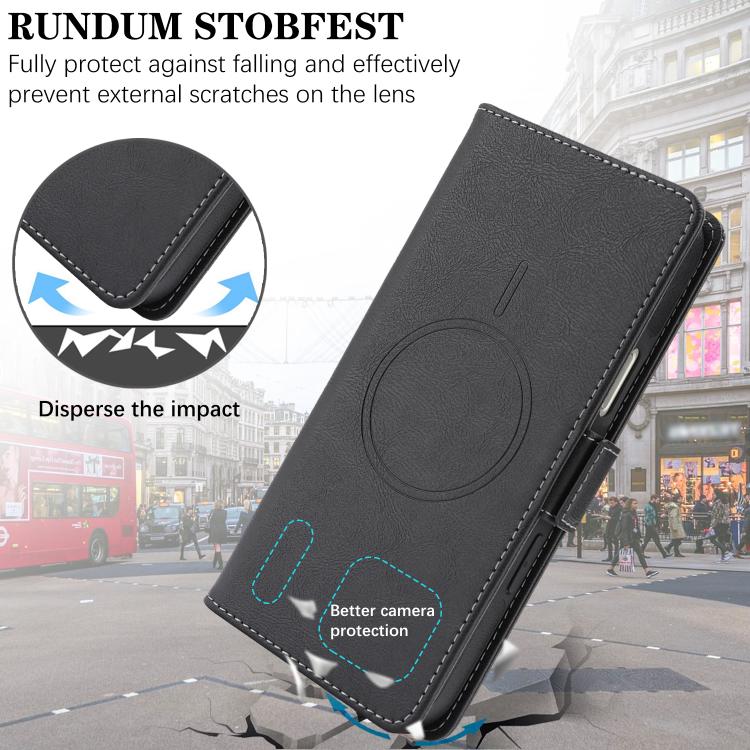 For iPhone 17 Pro Max Kalebol Strong Magnetic MagSafe Ring 2 In 1 Split Leather Phone Case