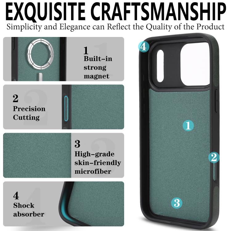 For iPhone 17 Pro Max Kalebol Strong Magnetic MagSafe Ring 2 In 1 Split Leather Phone Case