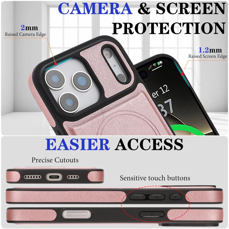 For iPhone 17 Pro Kalebol Strong Magnetic MagSafe Ring 2 In 1 Split Leather Phone Case