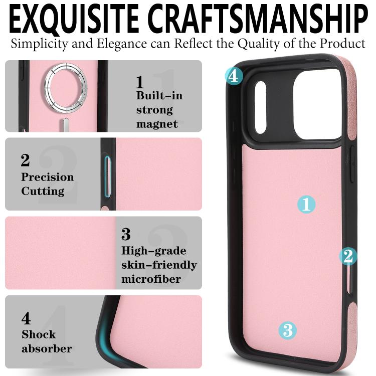For iPhone 17 Pro Kalebol Strong Magnetic MagSafe Ring 2 In 1 Split Leather Phone Case