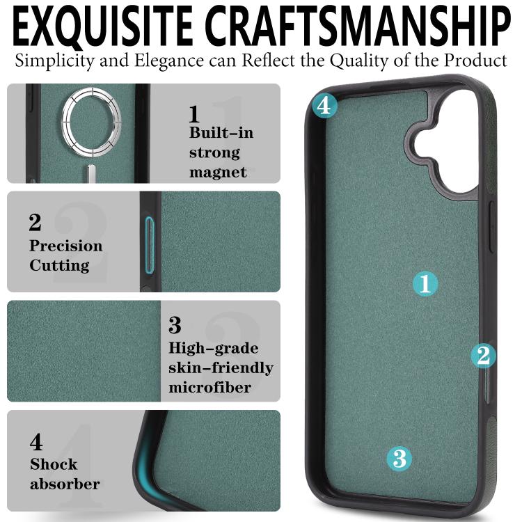 For iPhone 17 Kalebol Strong Magnetic MagSafe Ring 2 In 1 Split Leather Phone Case
