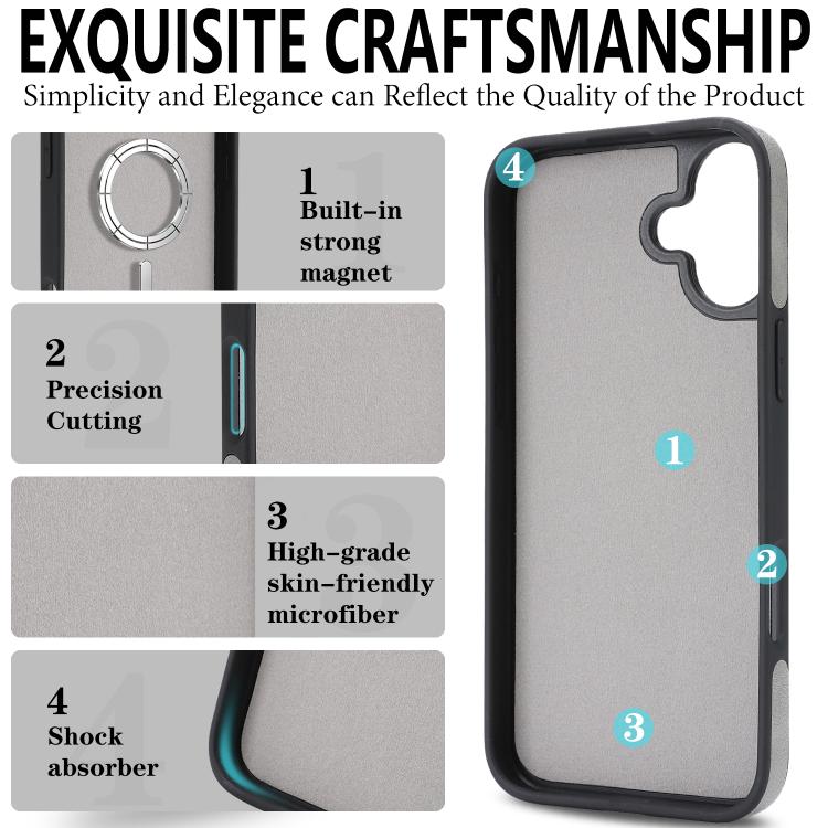 For iPhone 17 Kalebol Strong Magnetic MagSafe Ring 2 In 1 Split Leather Phone Case
