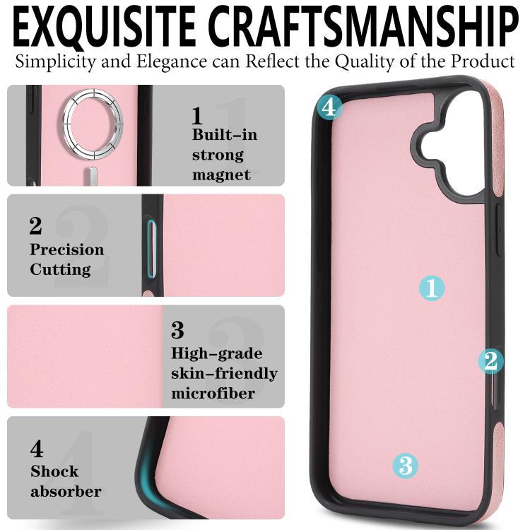 For iPhone 17 Kalebol Strong Magnetic MagSafe Ring 2 In 1 Split Leather Phone Case