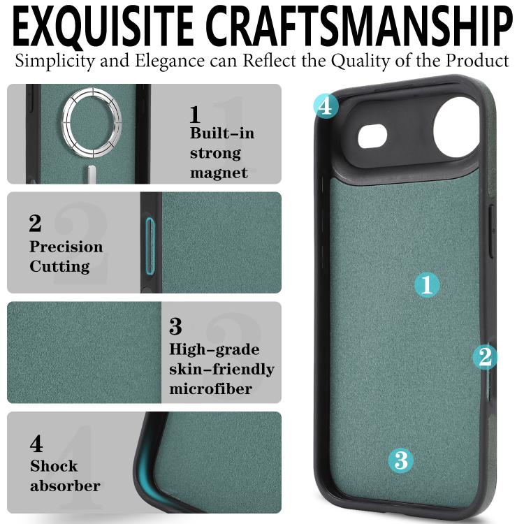 For iPhone Air Kalebol Strong Magnetic MagSafe Ring 2 In 1 Split Leather Phone Case