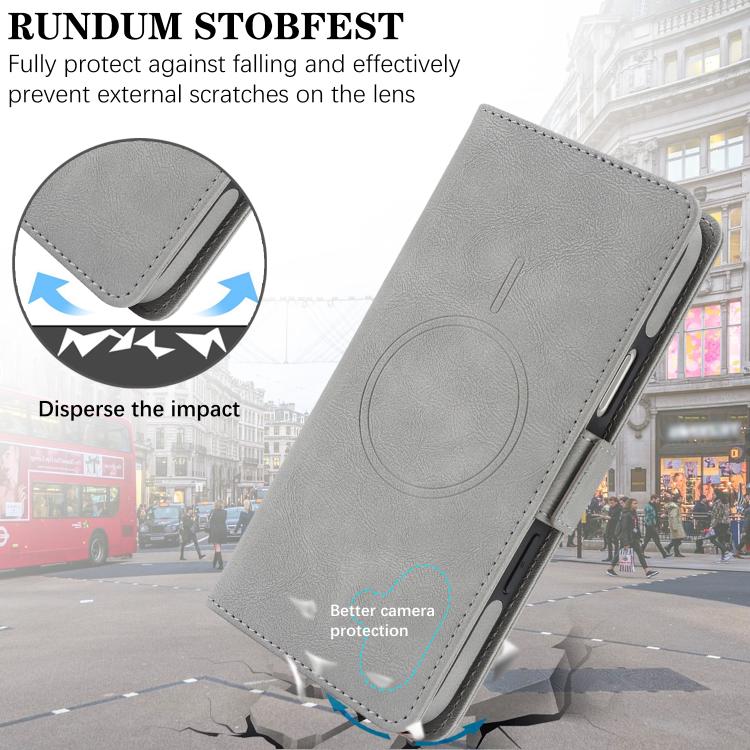 For iPhone Air Kalebol Strong Magnetic MagSafe Ring 2 In 1 Split Leather Phone Case