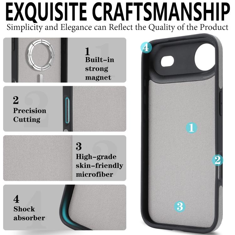 For iPhone Air Kalebol Strong Magnetic MagSafe Ring 2 In 1 Split Leather Phone Case