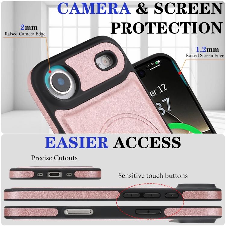 For iPhone Air Kalebol Strong Magnetic MagSafe Ring 2 In 1 Split Leather Phone Case