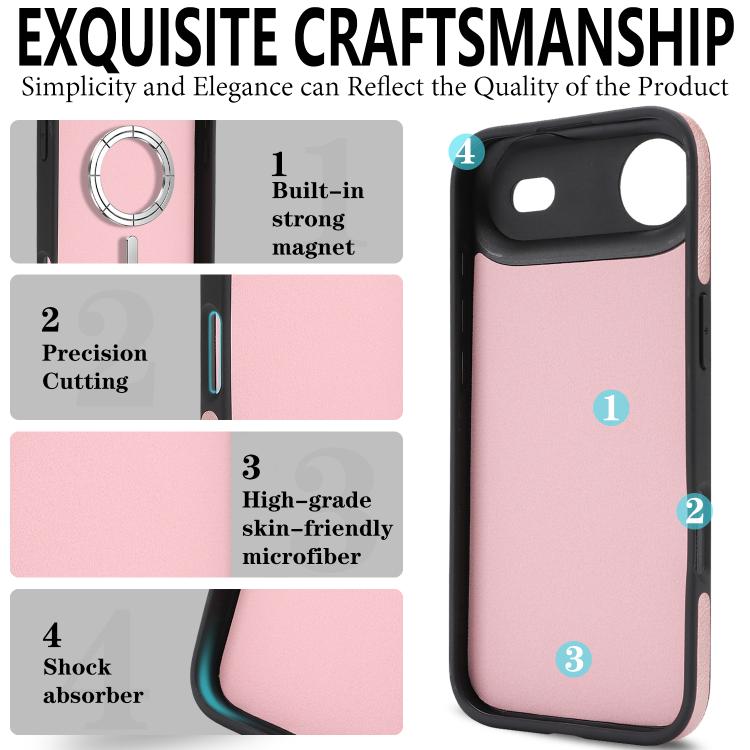 For iPhone Air Kalebol Strong Magnetic MagSafe Ring 2 In 1 Split Leather Phone Case