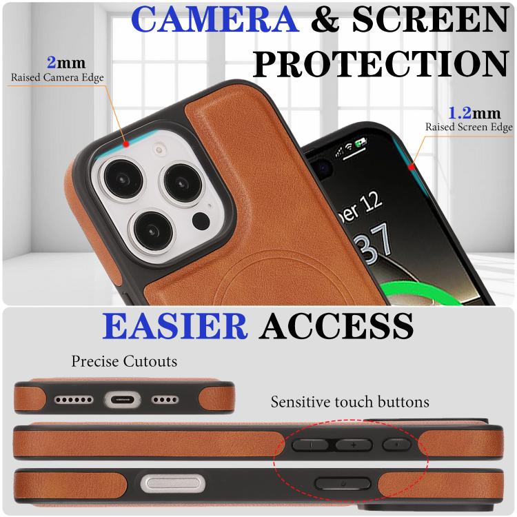 For iPhone 16 Pro Kalebol Strong Magnetic MagSafe Ring 2 In 1 Split Leather Phone Case