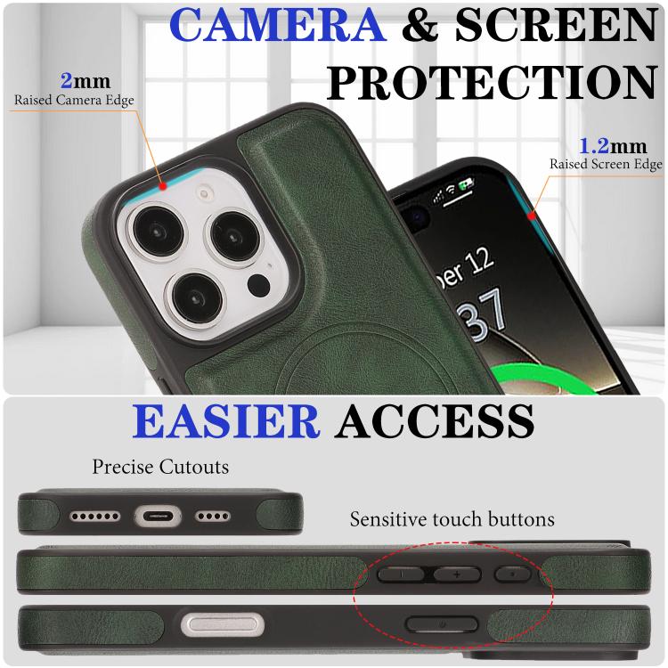 For iPhone 16 Pro Kalebol Strong Magnetic MagSafe Ring 2 In 1 Split Leather Phone Case