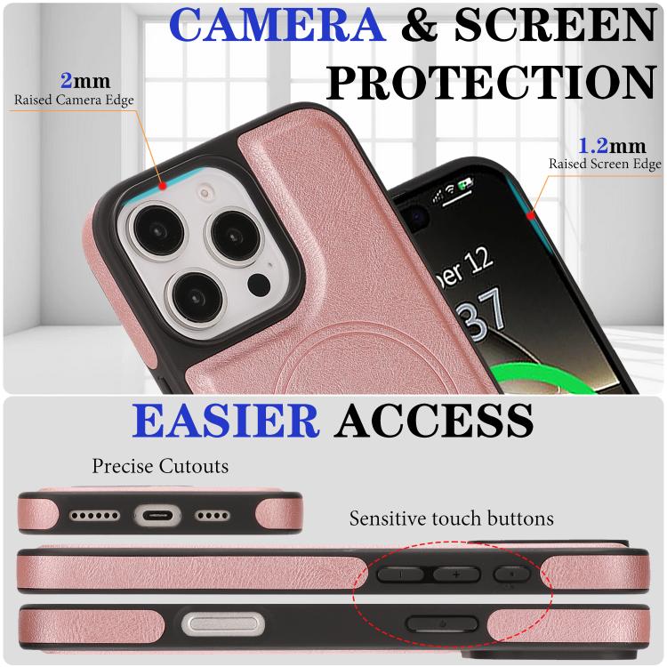 For iPhone 16 Pro Kalebol Strong Magnetic MagSafe Ring 2 In 1 Split Leather Phone Case