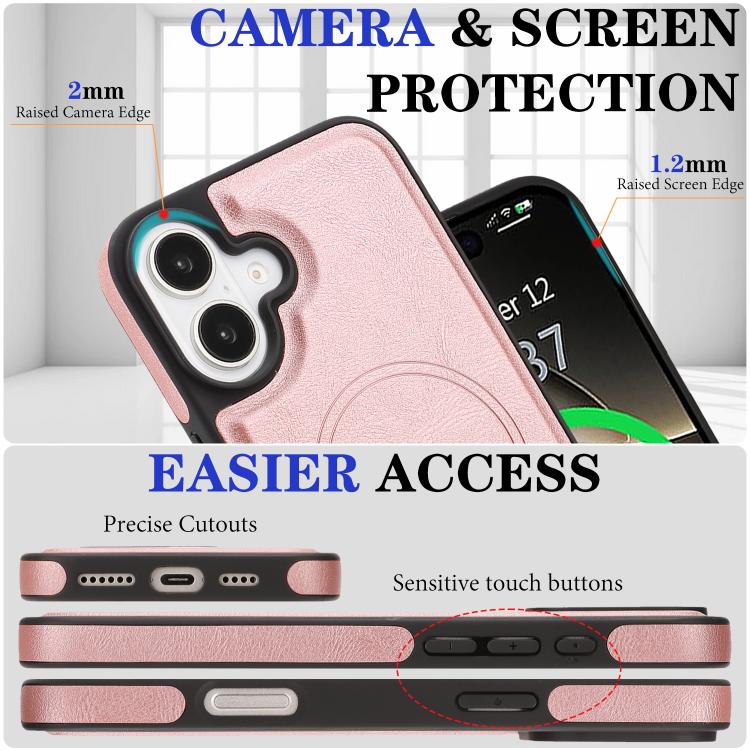 For iPhone 16 Kalebol Strong Magnetic MagSafe Ring 2 In 1 Split Leather Phone Case