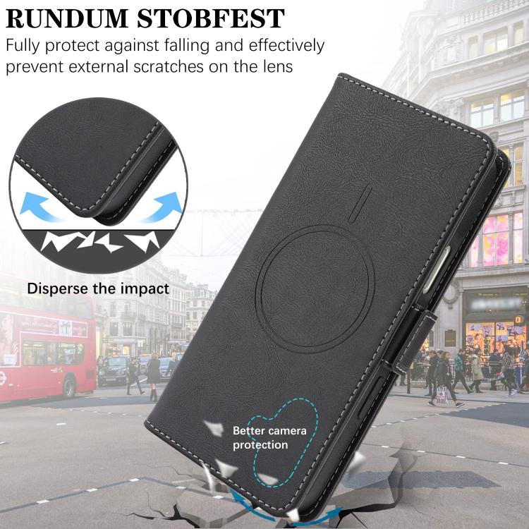For iPhone 16 Plus Kalebol Strong Magnetic MagSafe Ring 2 In 1 Split Leather Phone Case