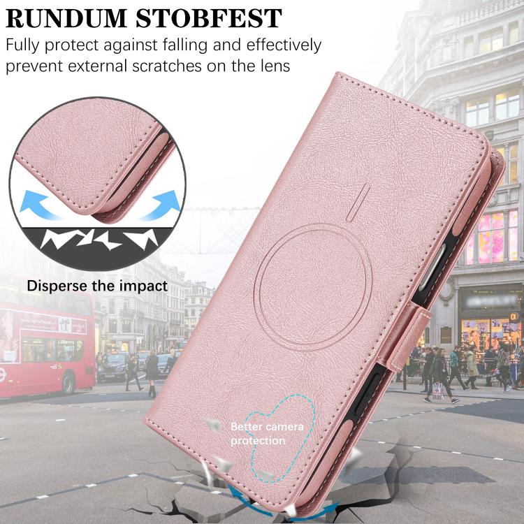 For iPhone 16 Plus Kalebol Strong Magnetic MagSafe Ring 2 In 1 Split Leather Phone Case