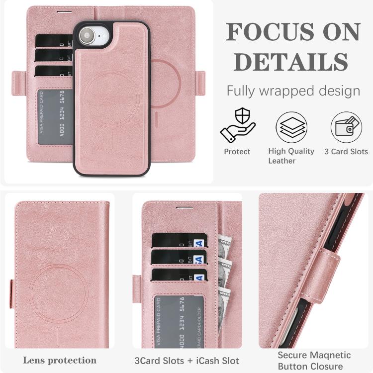 For iPhone 17e / 16e Kalebol Strong Magnetic MagSafe Ring 2 In 1 Split Leather Phone Case