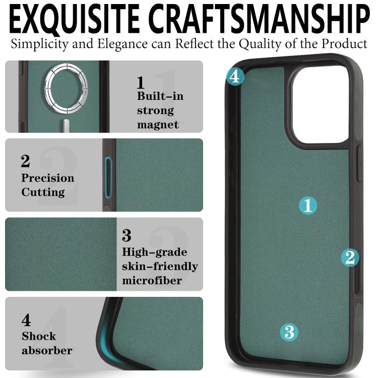 For iPhone 15 Pro Max Kalebol Strong Magnetic MagSafe Ring 2 In 1 Split Leather Phone Case
