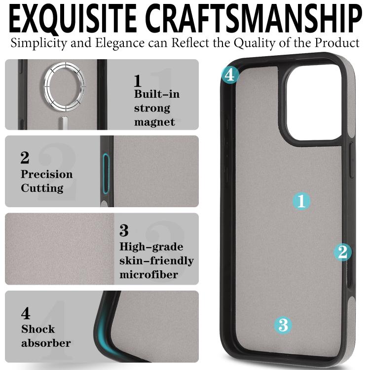 For iPhone 15 Pro Kalebol Strong Magnetic MagSafe Ring 2 In 1 Split Leather Phone Case