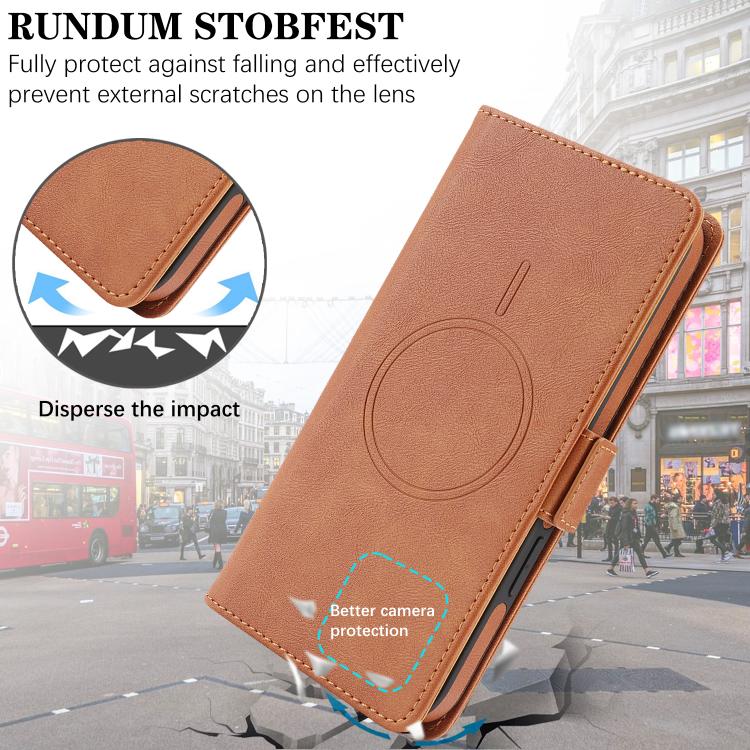 For iPhone 15 Kalebol Strong Magnetic MagSafe Ring 2 In 1 Split Leather Phone Case