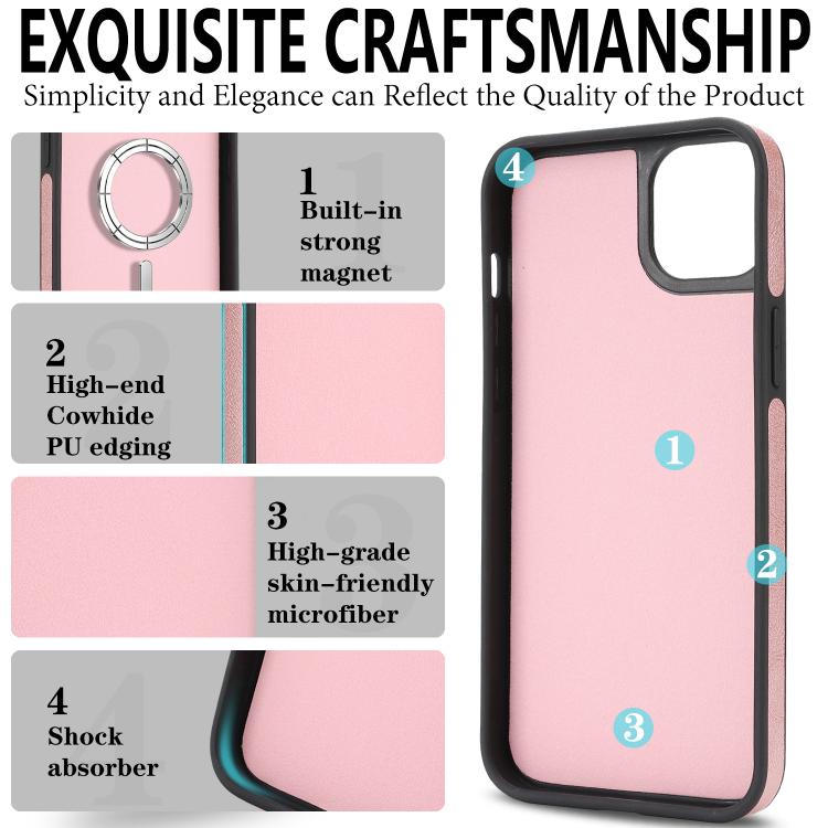 For iPhone 15 Kalebol Strong Magnetic MagSafe Ring 2 In 1 Split Leather Phone Case