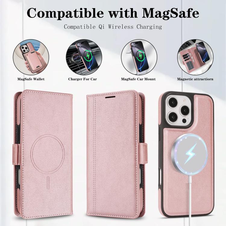For iPhone 14 Pro Max Kalebol Strong Magnetic MagSafe Ring 2 In 1 Split Leather Phone Case