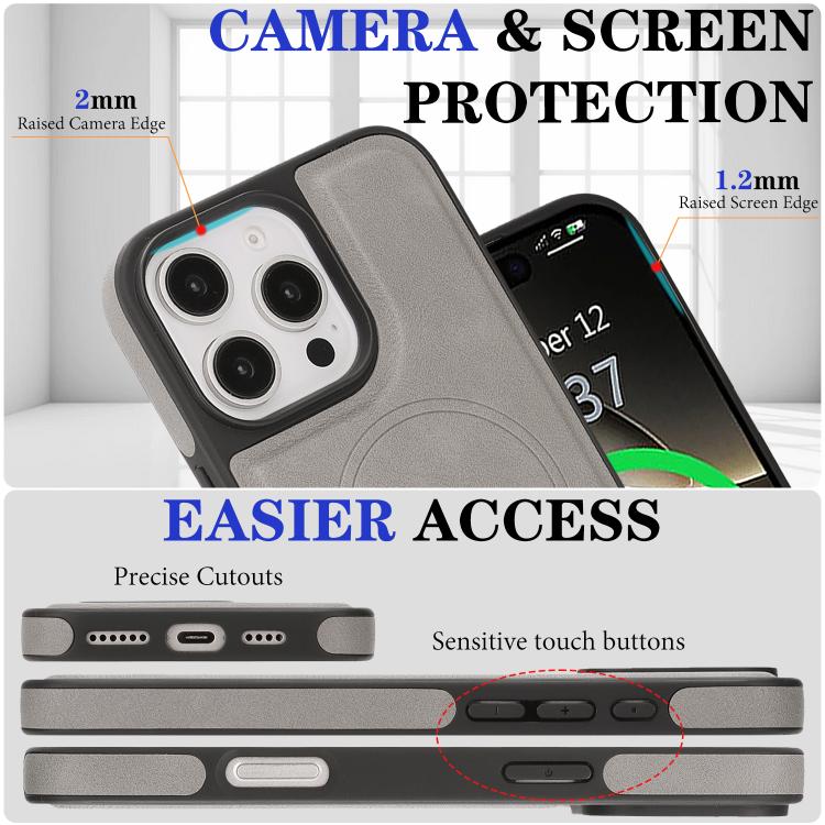 For iPhone 14 Pro Kalebol Strong Magnetic MagSafe Ring 2 In 1 Split Leather Phone Case
