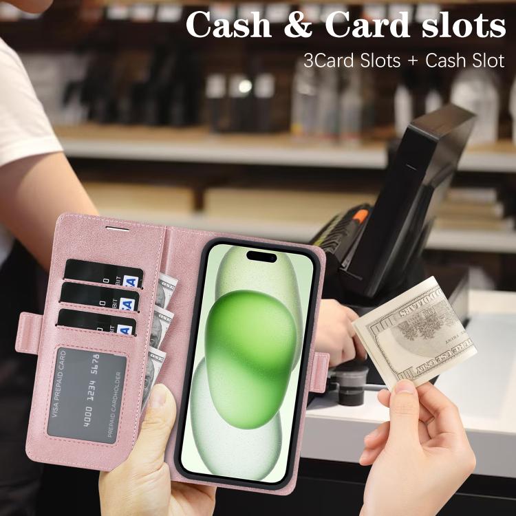 For iPhone 14 Plus Kalebol Strong Magnetic MagSafe Ring 2 In 1 Split Leather Phone Case