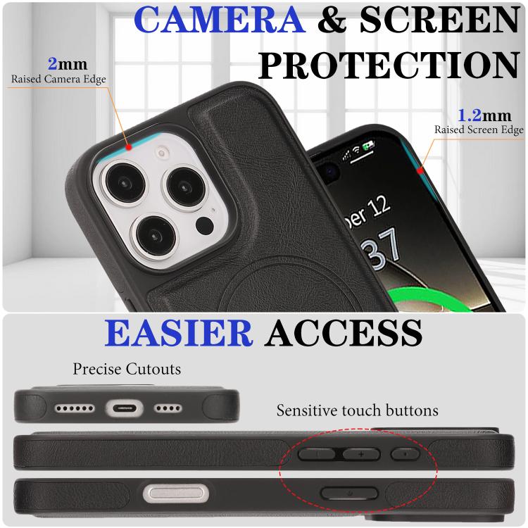 For iPhone 13 Pro Max Kalebol Strong Magnetic MagSafe Ring 2 In 1 Split Leather Phone Case