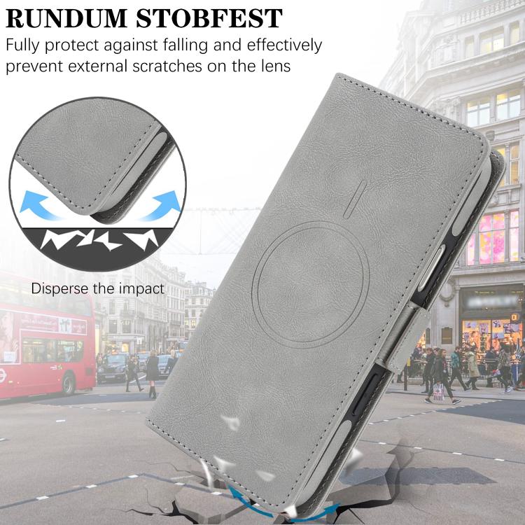 For iPhone 13 Pro Max Kalebol Strong Magnetic MagSafe Ring 2 In 1 Split Leather Phone Case