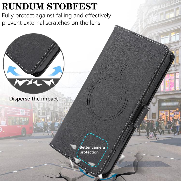 For iPhone 13 Kalebol Strong Magnetic MagSafe Ring 2 In 1 Split Leather Phone Case