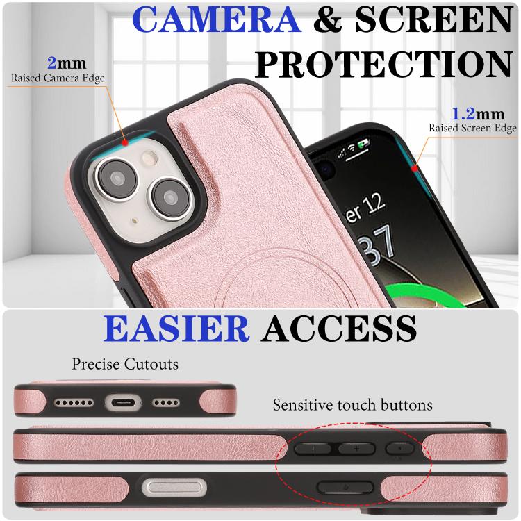 For iPhone 13 Kalebol Strong Magnetic MagSafe Ring 2 In 1 Split Leather Phone Case