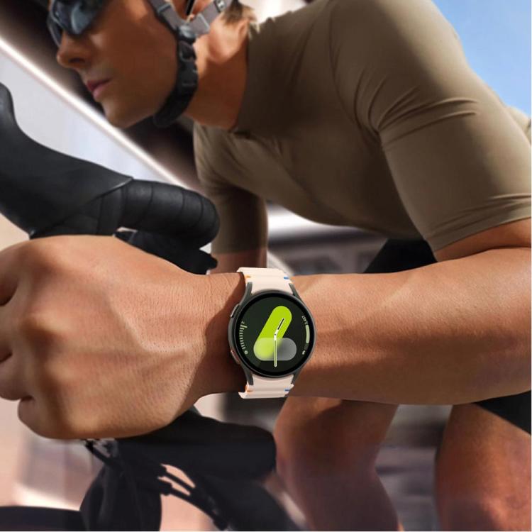 For Samsung Galaxy Watch 7 / 6 / 5 / 4 Wavy Grain Stitched Magnetic Silicone Watch Band