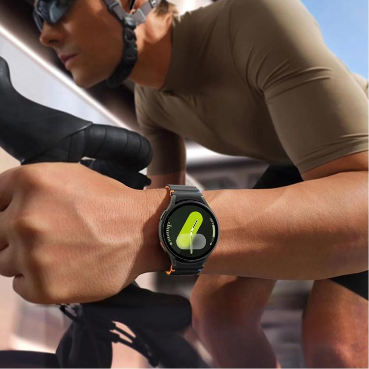 For Samsung Galaxy Watch 7 / 6 / 5 / 4 Wavy Grain Stitched Magnetic Silicone Watch Band