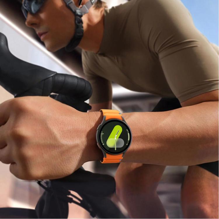For Samsung Galaxy Watch 7 / 6 / 5 / 4 Wavy Grain Stitched Magnetic Silicone Watch Band