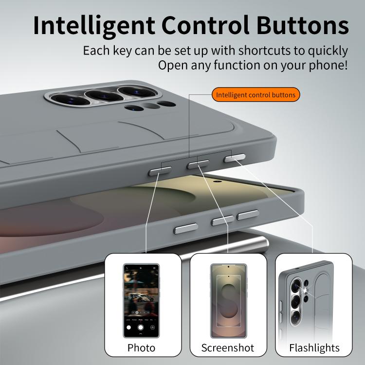 For Samsung Galaxy S25 Ultra 5G Intelligent Control Button Wristband Phone Case