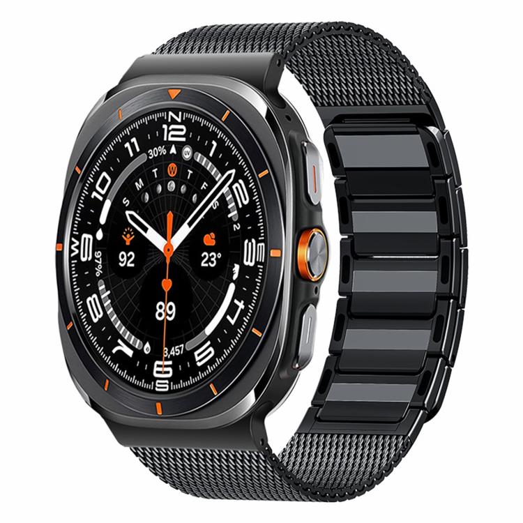 For Samsung Galaxy Watch Ultra 47mm / Ultra 2025 Magnetic Woven I-Shaped Stainless Steel Watch Band