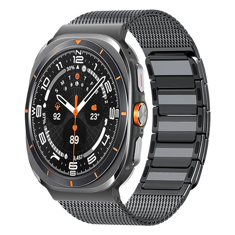 For Samsung Galaxy Watch Ultra 47mm / Ultra 2025 Magnetic Woven I-Shaped Stainless Steel Watch Band