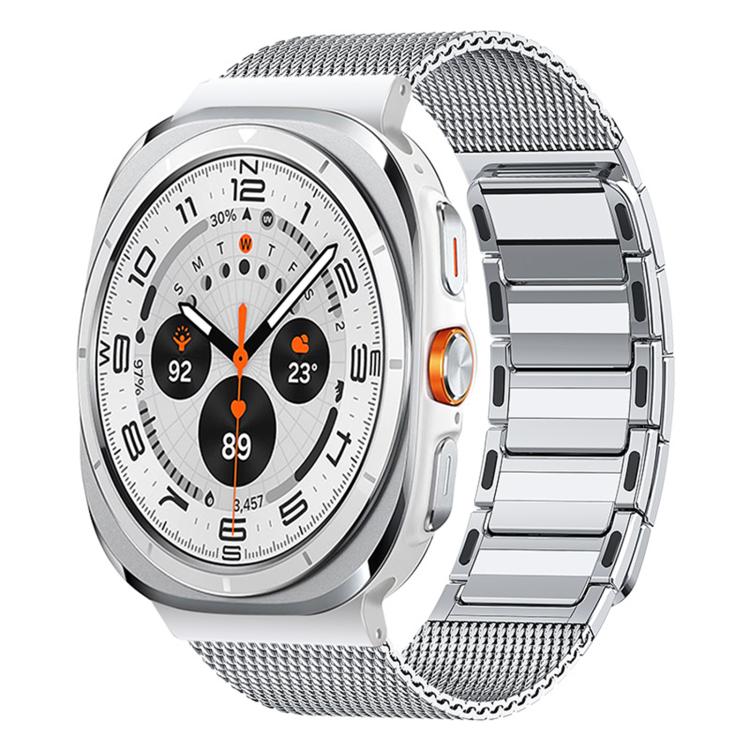 For Samsung Galaxy Watch Ultra 47mm / Ultra 2025 Magnetic Woven I-Shaped Stainless Steel Watch Band
