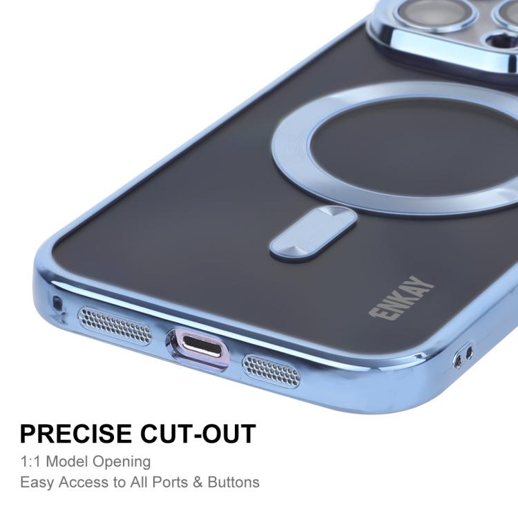 For iPhone 16 Pro Max ENKAY Hat-Prince Magsafe Electroplated TPU Clear Shockproof Phone Case