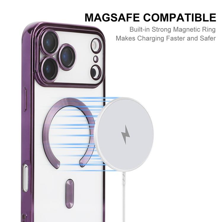For iPhone 17 Pro Max ENKAY Hat-Prince Magsafe Electroplated TPU Clear Shockproof Phone Case