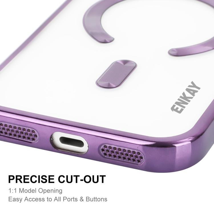 For iPhone 17 Pro Max ENKAY Hat-Prince Magsafe Electroplated TPU Clear Shockproof Phone Case