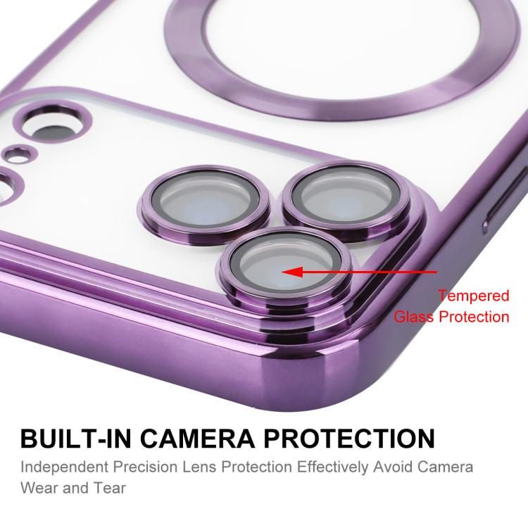 For iPhone 17 Pro ENKAY Hat-Prince Magsafe Electroplated TPU Clear Shockproof Phone Case