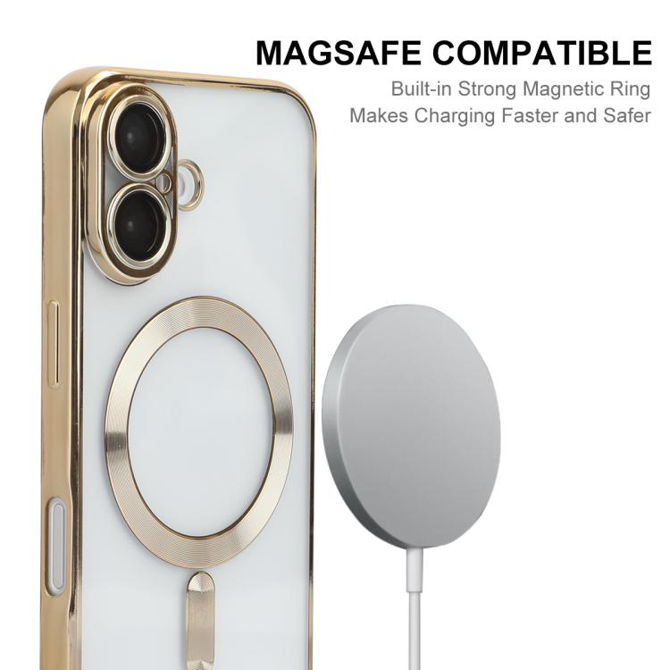 For iPhone 17 ENKAY Hat-Prince Magsafe Electroplated TPU Clear Shockproof Phone Case