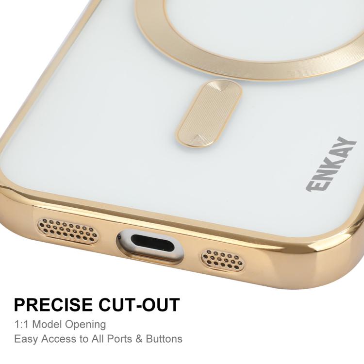 For iPhone 17 ENKAY Hat-Prince Magsafe Electroplated TPU Clear Shockproof Phone Case