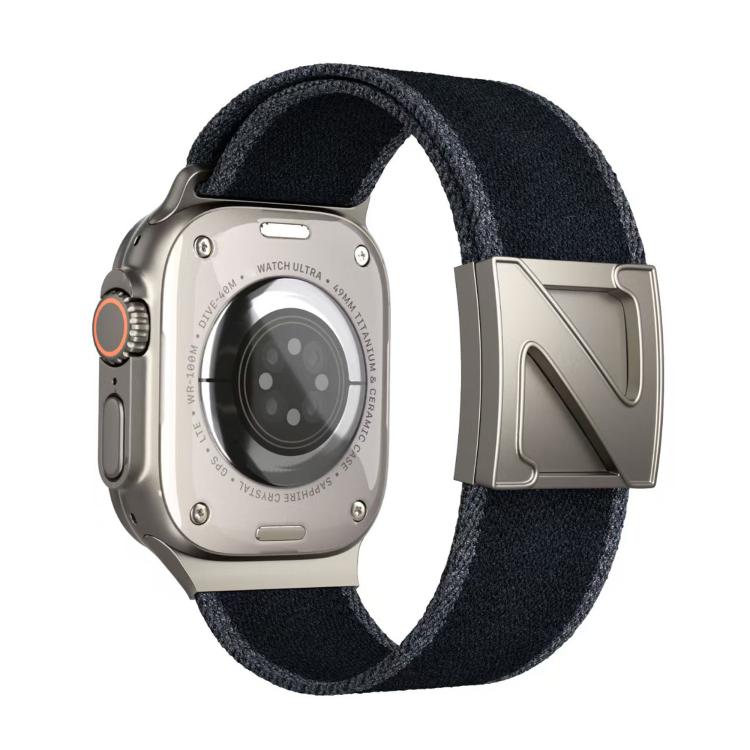 For Apple Watch 46mm / 49mm / 45mm / 44mm Z Shaped Magnetic Clasp Two Color Nylon Watch Band