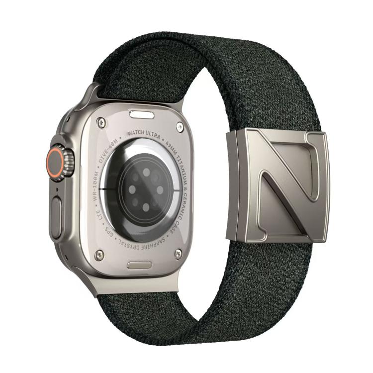 For Apple Watch 46mm / 49mm / 45mm / 44mm Z Shaped Magnetic Clasp Two Color Nylon Watch Band