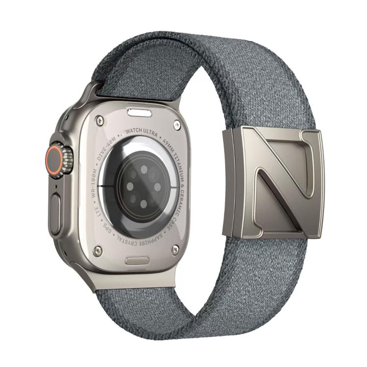 For Apple Watch 46mm / 49mm / 45mm / 44mm Z Shaped Magnetic Clasp Two Color Nylon Watch Band