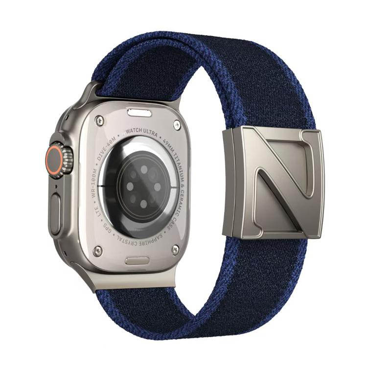 For Apple Watch 46mm / 49mm / 45mm / 44mm Z Shaped Magnetic Clasp Two Color Nylon Watch Band