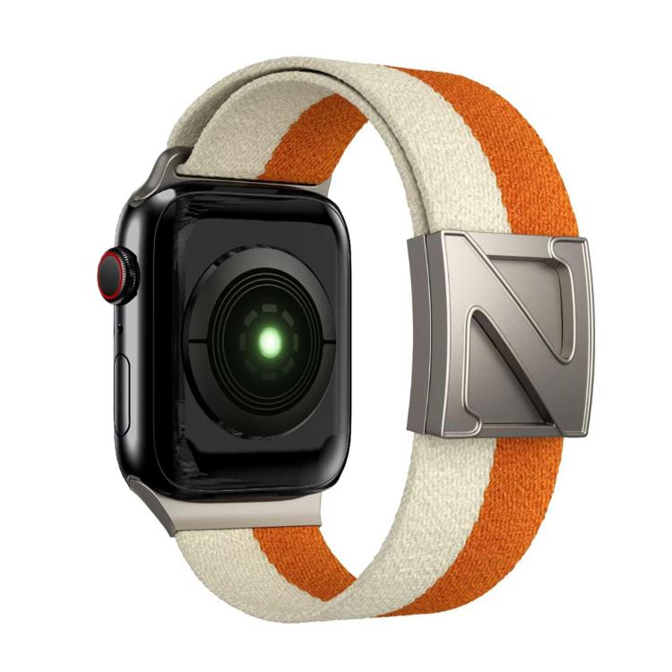 For Apple Watch 42mm / 41mm / 40mm / 38mm Z Shaped Magnetic Clasp Two Color Nylon Watch Band