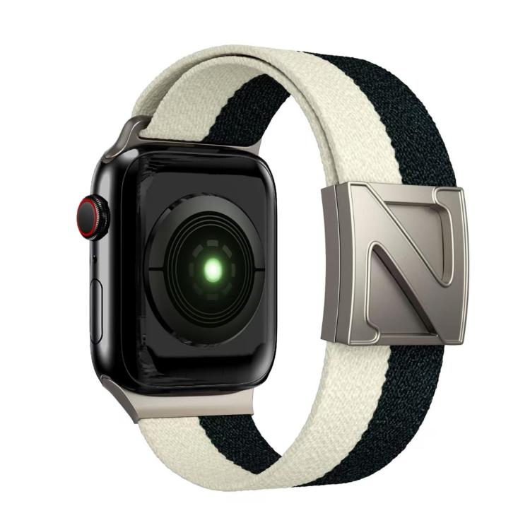 For Apple Watch 42mm / 41mm / 40mm / 38mm Z Shaped Magnetic Clasp Two Color Nylon Watch Band